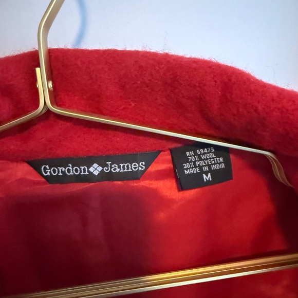 Vintage Gordon James Red Wool Embellished Jacket – Size Medium - Picture 3 of 3